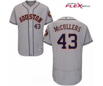 Men's Houston Astros #43 Lance McCullers Jr. Gray Road Stitched MLB Majestic Flex Base Jersey