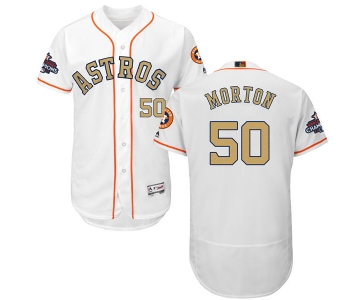 Men's Houston Astros #50 Charlie Morton White 2018 Gold Program Flexbase Stitched MLB Jersey