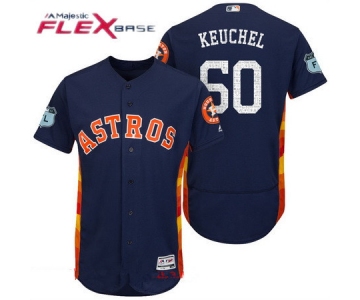 Men's Houston Astros #50 Dallas Keuchel Navy Blue 2017 Spring Training Stitched MLB Majestic Flex Base Jersey