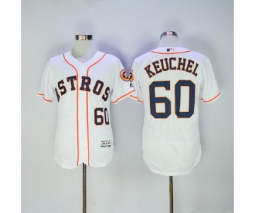 Men's Houston Astros #60 Dallas Keuchel White Home Stitched MLB 2016 Majestic Flex Base Jersey