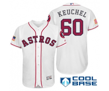 Men's Houston Astros #60 Dallas Keuchel White Stars & Stripes Fashion Independence Day Stitched MLB Majestic Cool Base Jersey