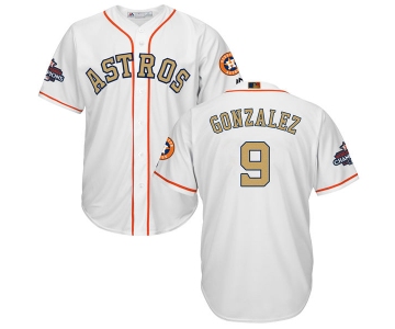 Men's Houston Astros #9 Marwin Gonzalez White 2018 Gold Program Cool Base Stitched MLB Jersey