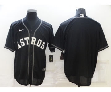 Men's Houston Astros Blank Black Stitched MLB Cool Base Nike Jersey