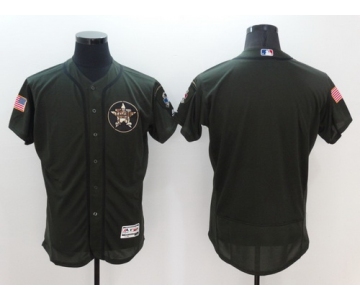 Men's Houston Astros Blank Green Salute to Service 2016 Flexbase Majestic Baseball Jersey