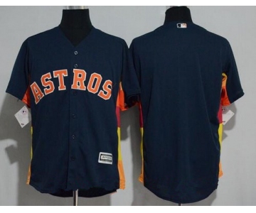 Men's Houston Astros Blank Navy Blue Stitched MLB Majestic Cool Base Jersey