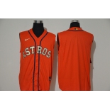 Men's Houston Astros Blank Orange Gold 2020 Cool and Refreshing Sleeveless Fan Stitched MLB Nike Jersey