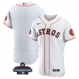 Men's Houston Astros Blank White 2022 World Series Champions Flex Base Stitched Baseball Jersey