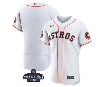 Men's Houston Astros Blank White 2022 World Series Champions Flex Base Stitched Baseball Jersey