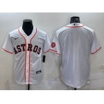 Men's Houston Astros Blank White With Patch Stitched MLB Cool Base Nike Jersey