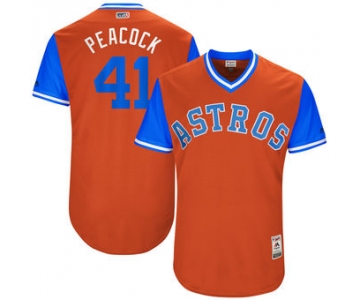 Men's Houston Astros Brad Peacock Peacock Majestic Orange 2017 Players Weekend Authentic Jersey