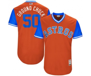 Men's Houston Astros Charlie Morton Ground Chuck Majestic Orange 2017 Players Weekend Authentic Jersey