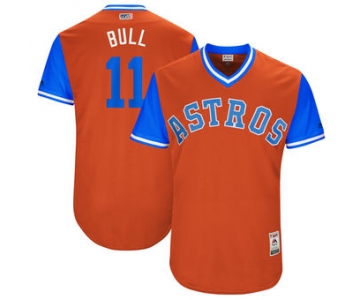 Men's Houston Astros Evan Gattis Bull Majestic Orange 2017 Players Weekend Authentic Jersey