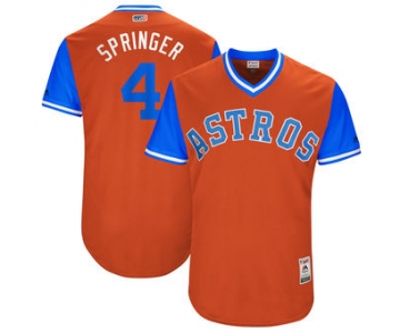 Men's Houston Astros George Springer Springer Majestic Orange 2017 Players Weekend Authentic Jersey