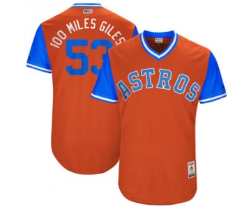 Men's Houston Astros Ken Giles 100 Miles Giles Majestic Orange 2017 Players Weekend Authentic Jersey