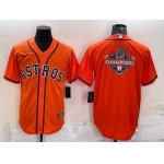 Men's Houston Astros Orange Champions Big Logo Stitched MLB Cool Base Nike Jersey