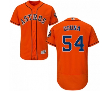 Men's Houston Astros Roberto Osuna Majestic Flex Base Alternate Collection OrangeJersey