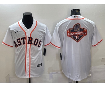 Men's Houston Astros White Champions Big Logo Stitched MLB Cool Base Nike Jersey