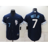 Men's Kansas City Royals #7 Bobby Witt Jr. Number 2022 Navy City Connect Cool Base Stitched Jersey