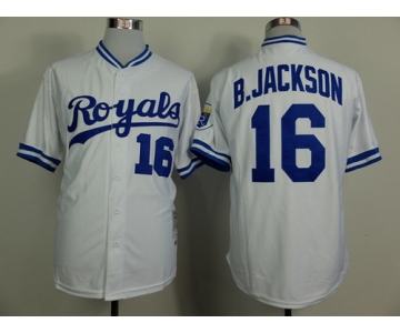 Kansas City Royals #16 Bo Jackson 1980 White Throwback Jersey