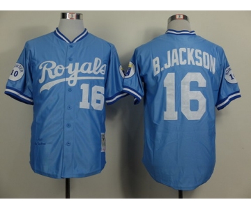 Kansas City Royals #16 Bo Jackson 1987 Light Blue Throwback Jersey