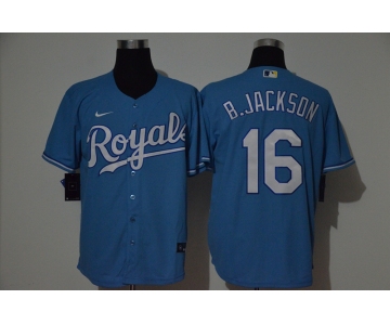 Men's Kansas City Royals #16 Bo Jackson Blue Stitched MLB Cool Base Nike Jersey