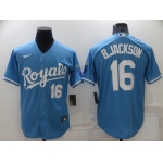 Men's Kansas City Royals #16 Bo Jackson Light Blue Stitched MLB Cool Base Nike Jersey