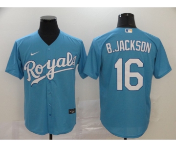 Men's Kansas City Royals #16 Bo Jackson Light Blue Stitched MLB Cool Base Nike Jersey