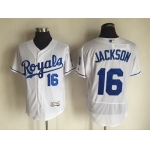 Men's Kansas City Royals #16 Bo Jackson White 2016 Flexbase Majestic Baseball Jersey