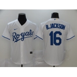 Men's Kansas City Royals #16 Bo Jackson White Stitched MLB Cool Base Nike Jersey