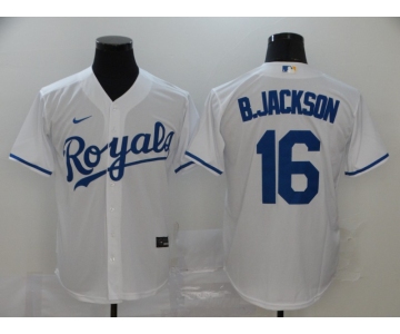 Men's Kansas City Royals #16 Bo Jackson White Stitched MLB Cool Base Nike Jersey