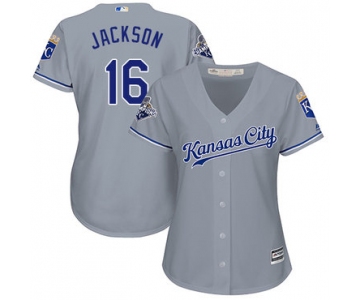 Royals #16 Bo Jackson Grey Road Women's Stitched Baseball Jersey