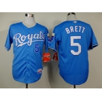 Kansas City Royals #5 George Brett Light Blue Jersey