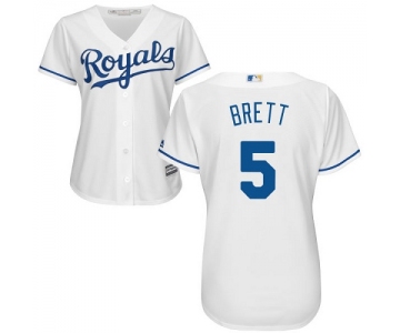 Royals #5 George Brett White Home Women's Stitched Baseball Jersey