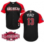 American League Kansas City Royals #13 Salvador Perez 2015 MLB All-Star Black Jersey