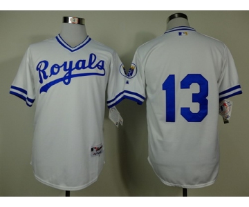 Kansas City Royals #13 Salvador Perez 1974 White Jersey