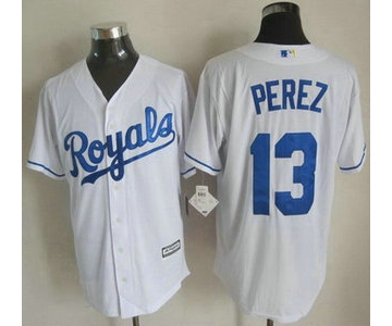 Kansas City Royals #13 Salvador Perez 2015 White Jersey