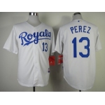 Kansas City Royals #13 Salvador Perez White Jersey