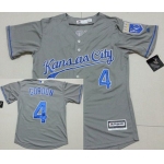 Men's Kansas City Royals #13 Salvador Perez Away Gray 2015 MLB Cool Base Jersey