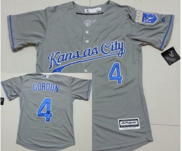 Men's Kansas City Royals #13 Salvador Perez Away Gray 2015 MLB Cool Base Jersey