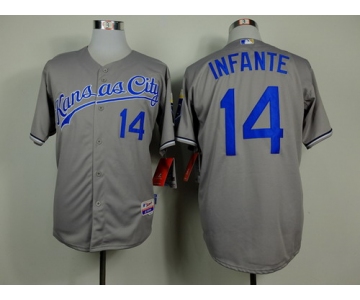 Kansas City Royals #14 Omar Infante Gray Jersey