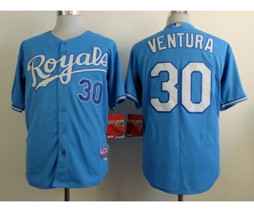 Kansas City Royals #30 Yordano Ventura Light Blue Jersey