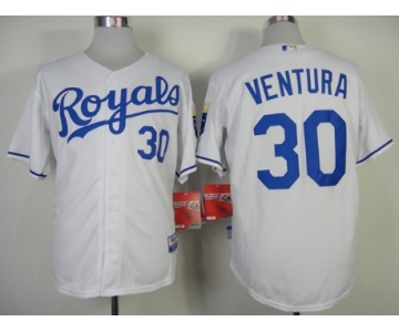Kansas City Royals #30 Yordano Ventura White Jersey