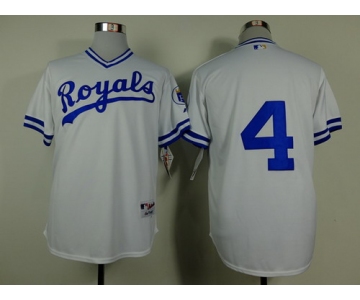 Kansas City Royals #4 Alex Gordon 1974 White Jersey