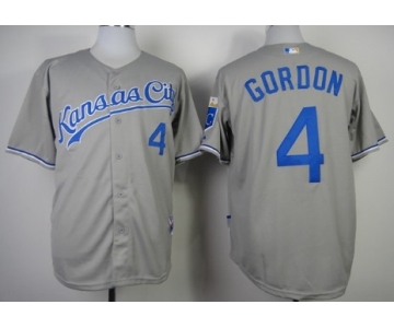 Kansas City Royals #4 Alex Gordon Gray Jersey