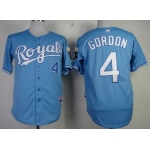 Kansas City Royals #4 Alex Gordon Light Blue Jersey