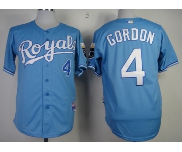 Kansas City Royals #4 Alex Gordon Light Blue Jersey