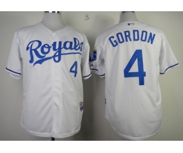 Kansas City Royals #4 Alex Gordon White Jersey