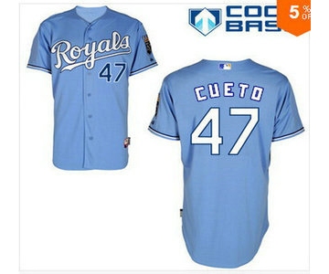 Kansas City Royals #47 Johnny Cueto Alternate Light Blue MLB Cool Base Jersey