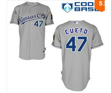 Kansas City Royals #47 Johnny Cueto Away Gray MLB Cool Base Jersey