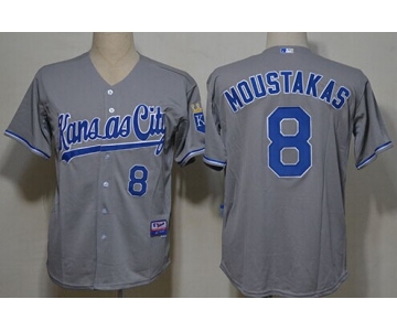 Kansas City Royals #8 Mike Moustakas Gray Jersey